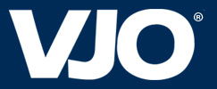 VJO logo - white font on dark blue background